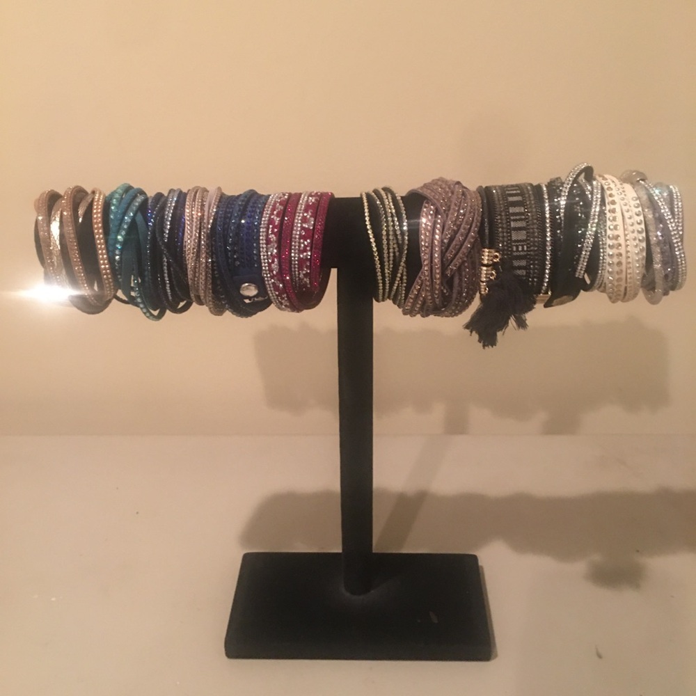 Assorted Wrap Intertwine Crystal Vegan leather Bracelets